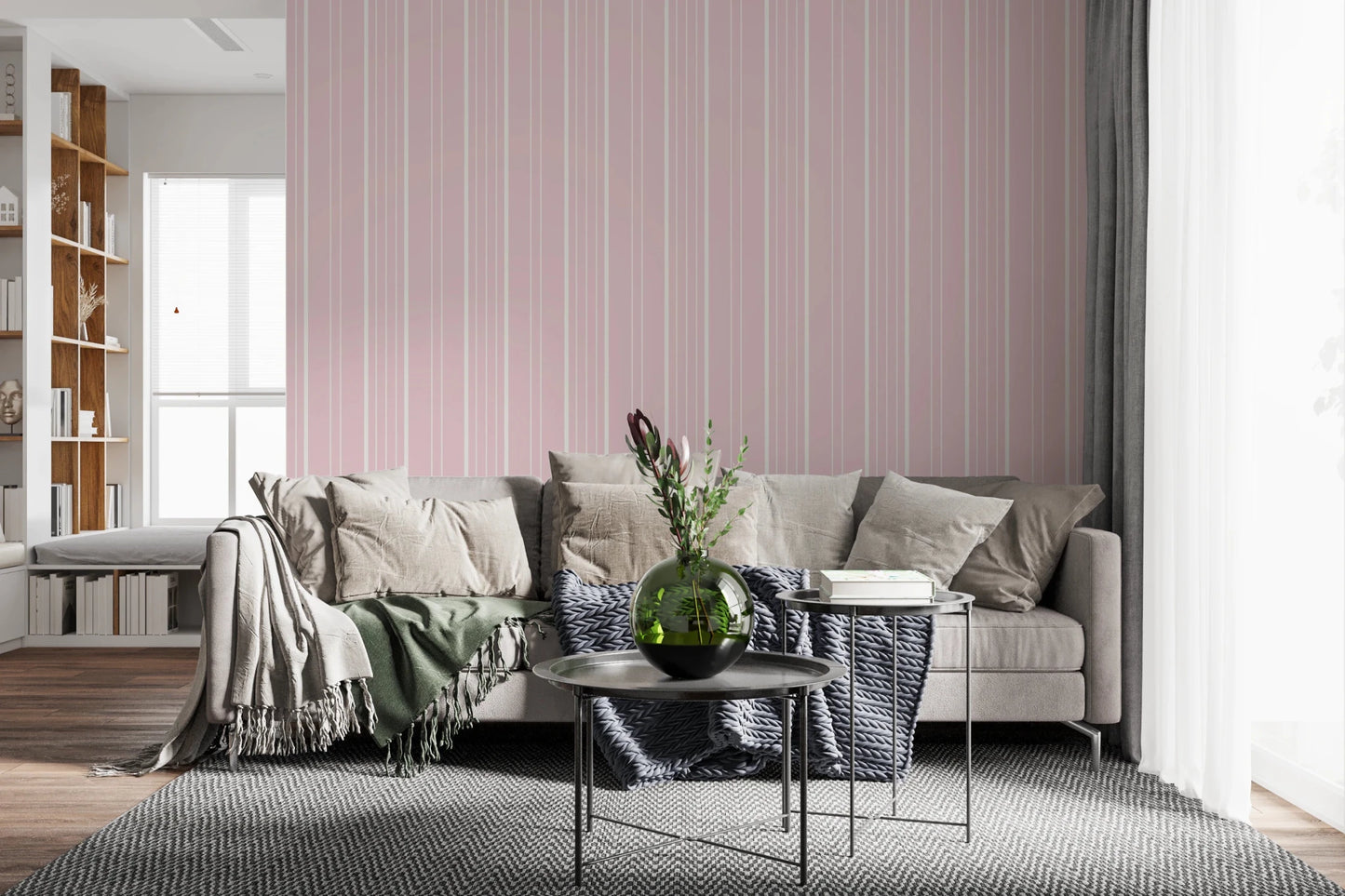 Barely Blush Stripes Wallpaper⁠