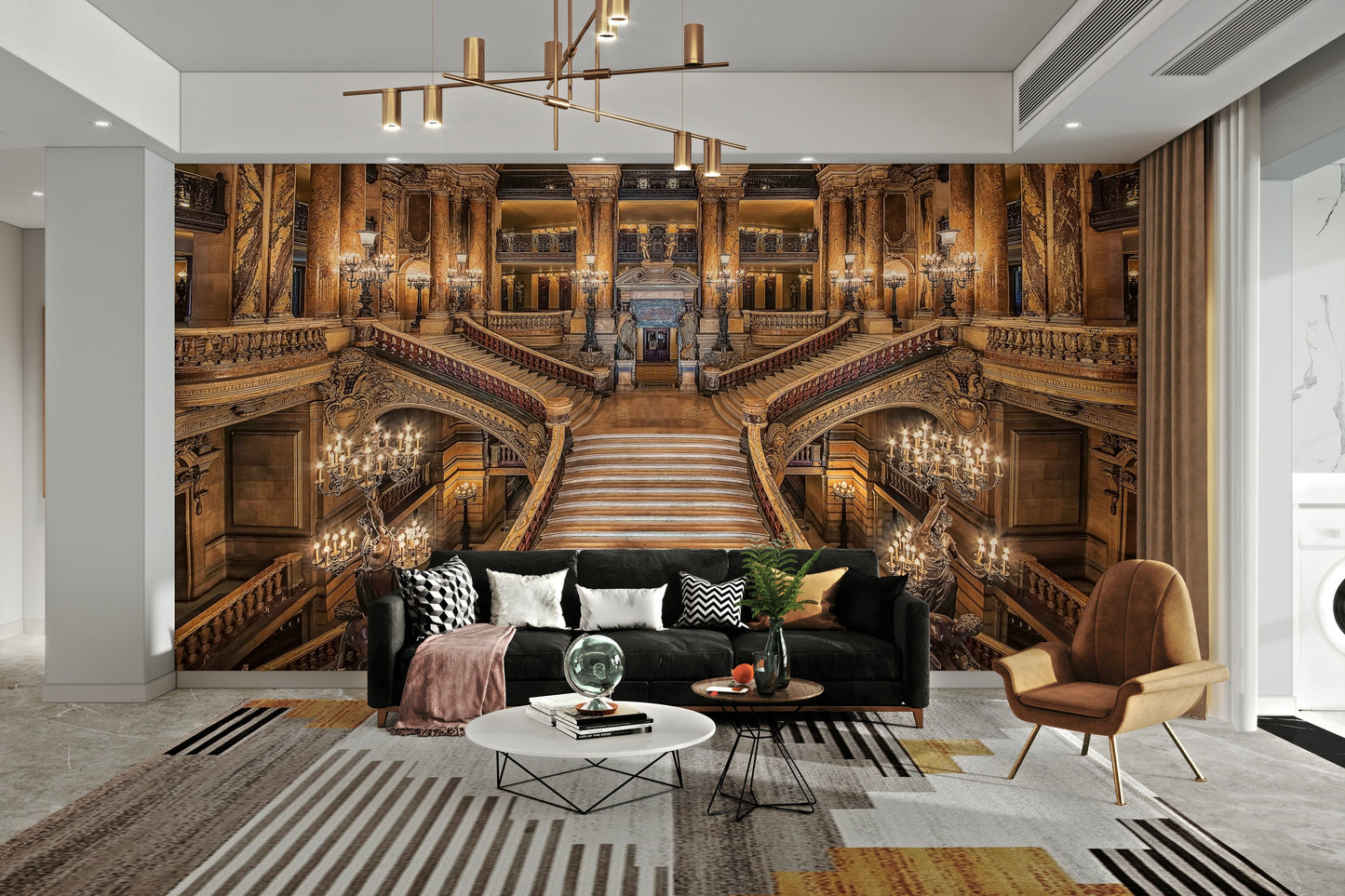 A classic baroque wallpaper for walls.

