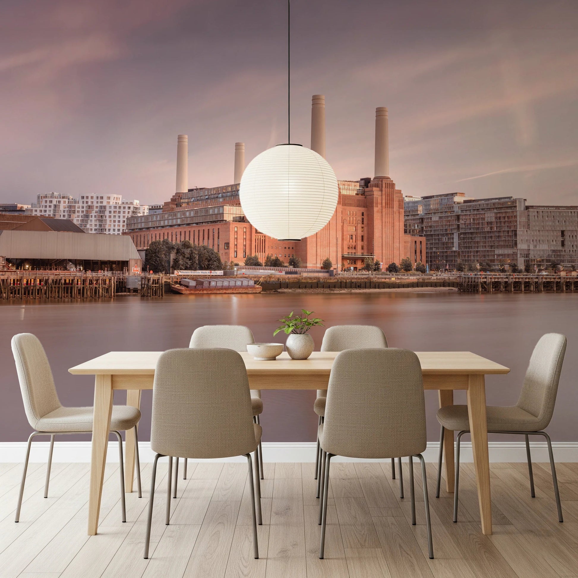 Historic landmark printed as a high-quality battersea dining room wall mural product.
