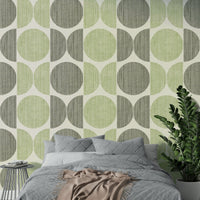 A serene sage geometric wall mural for your decor.

