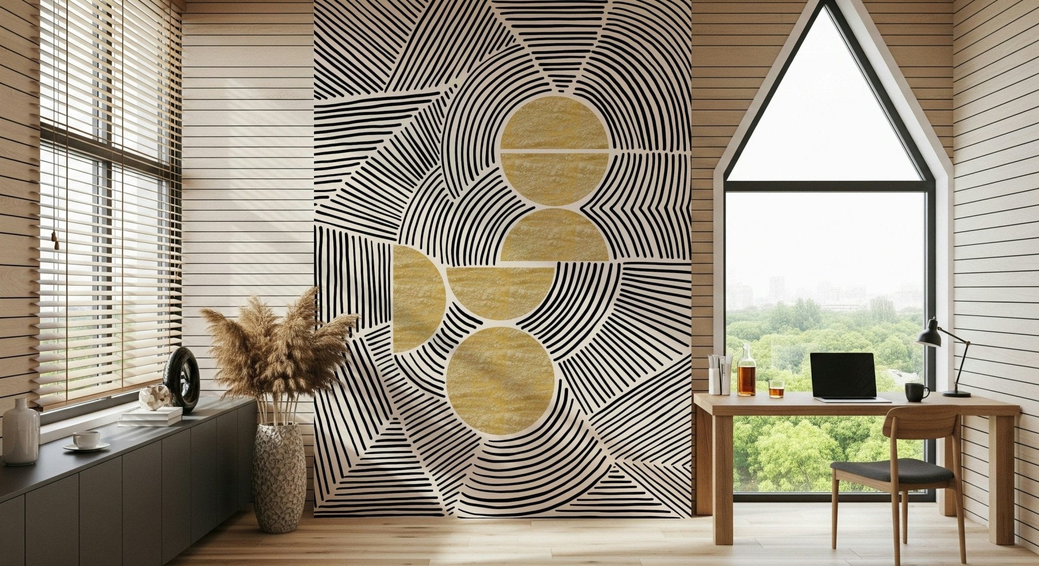 Bauhaus Tribal Wall Mural - Geometric Modern Decor