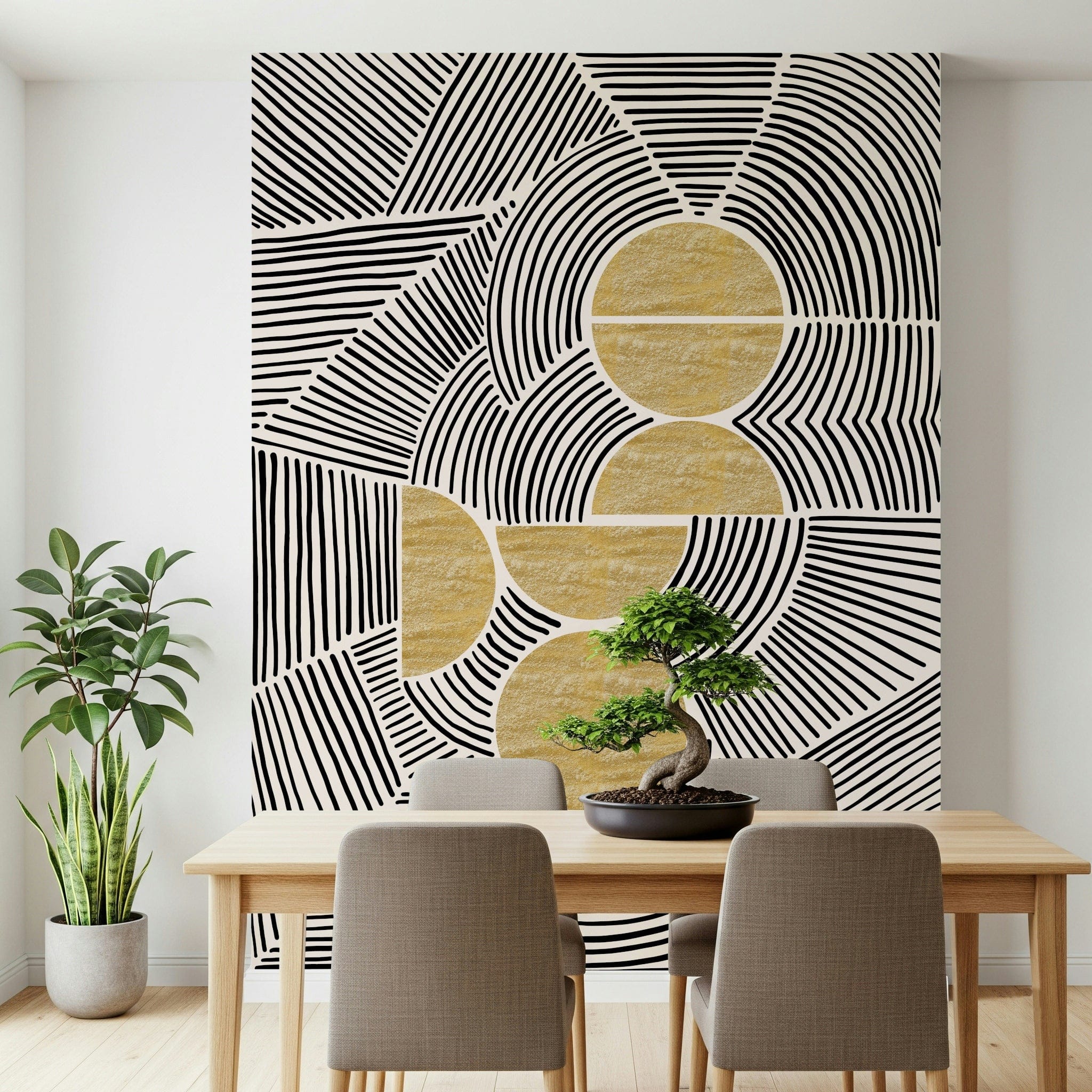 Bauhaus Tribal Wall Mural - Geometric Modern Decor