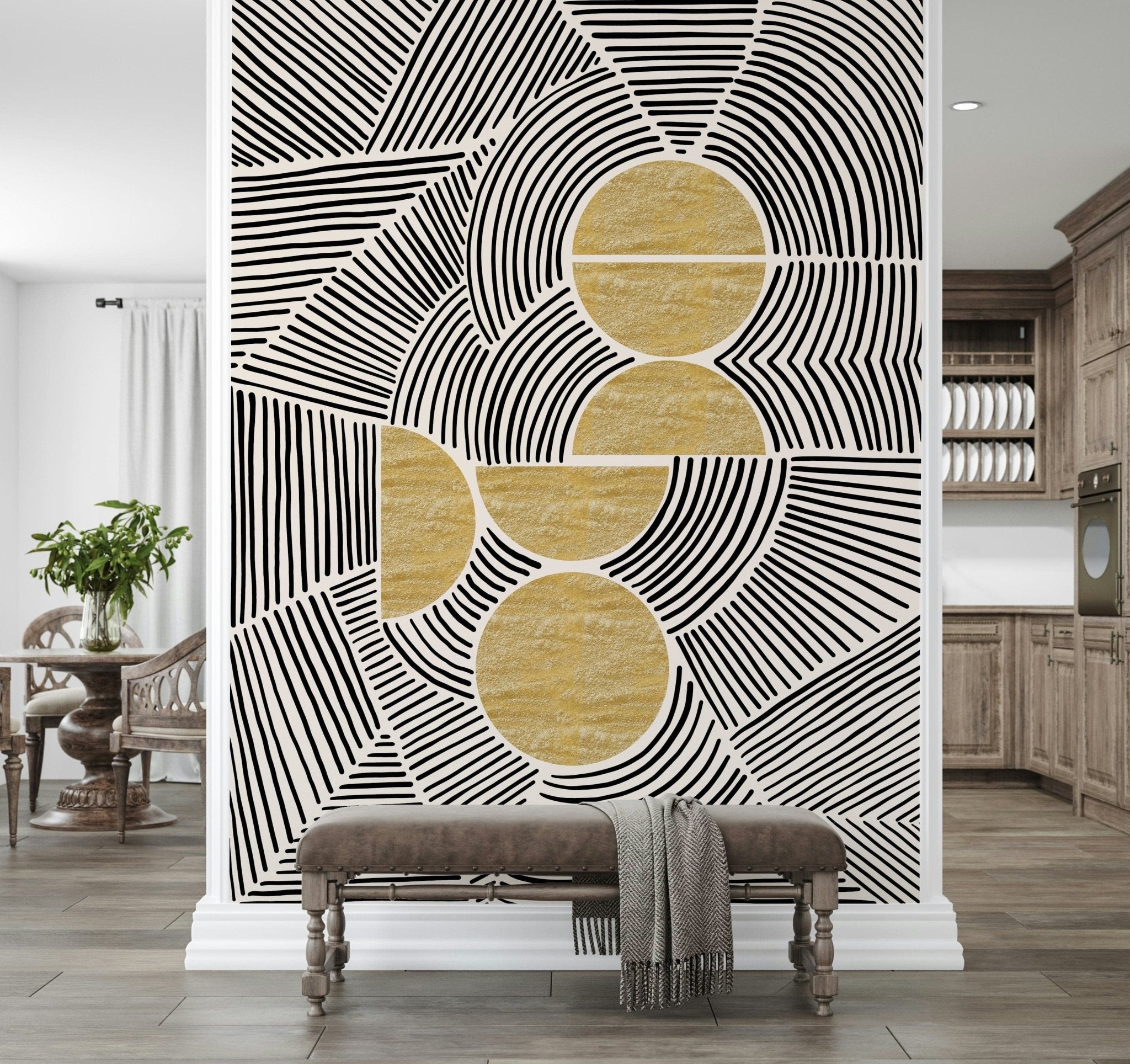 Bauhaus Tribal Wall Mural - Geometric Modern Decor