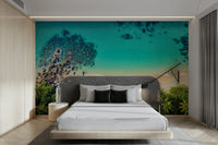 Wall mural with whimsical shapes and colors

