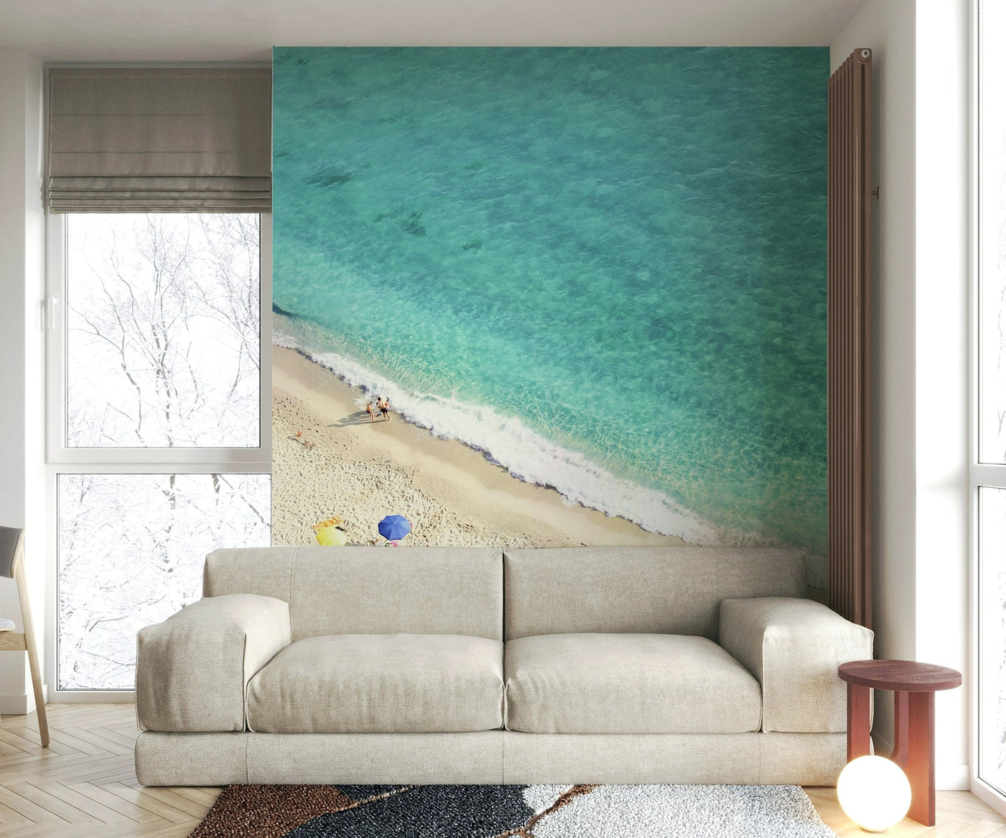 view of a distant sailboat on the water

