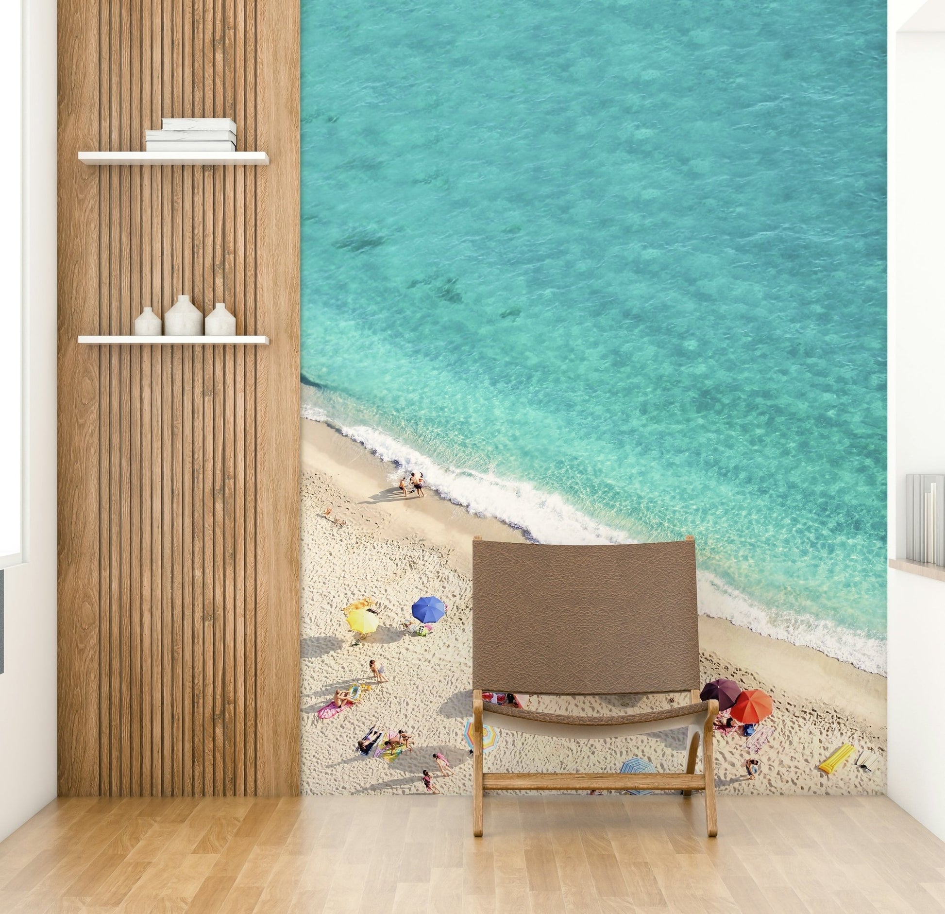 large wall mural with ocean scene

