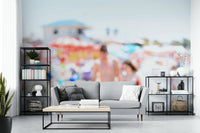 A tranquil ocean scene wall mural for nautical decor.

