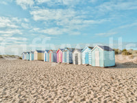 Vibrant vacation Huts style wall mural with clear turquoise sky.