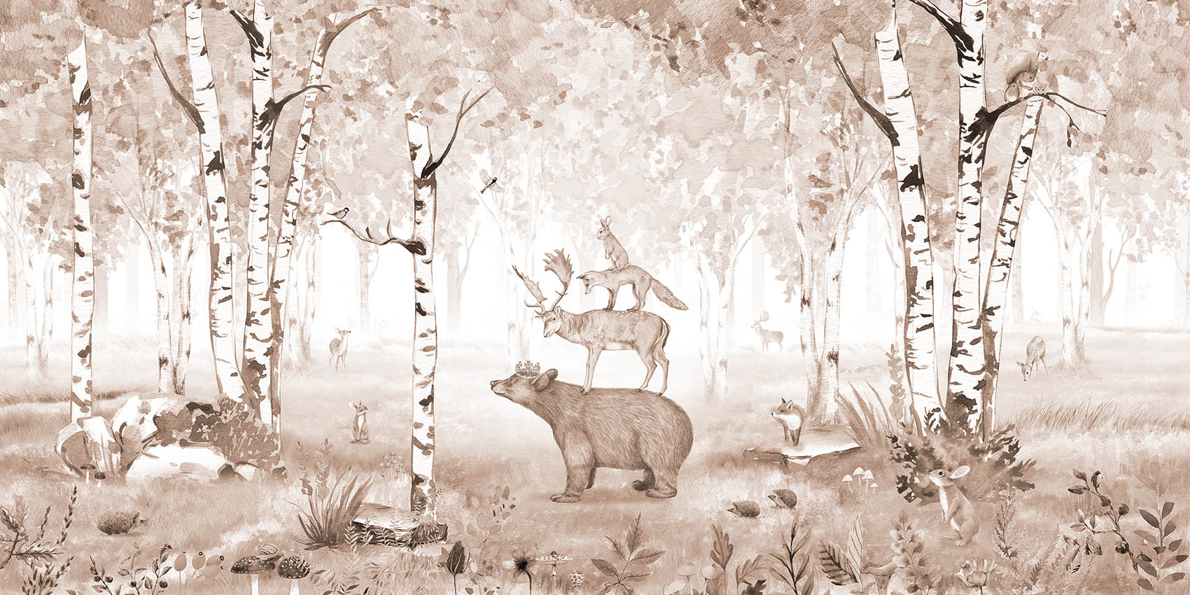 Brun Bear King tapetmalerier