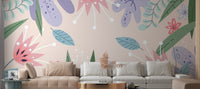 Abstract Leaves Flowers Wallpaper Murals - Giffywalls