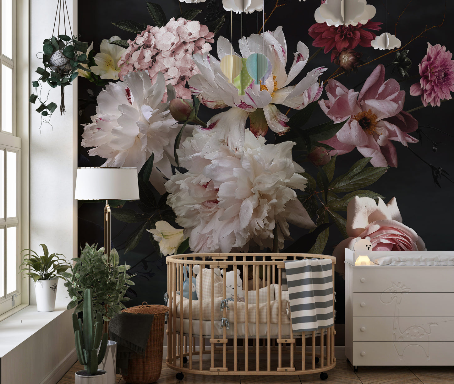 beautiful garden flowers Stick on wallpaper