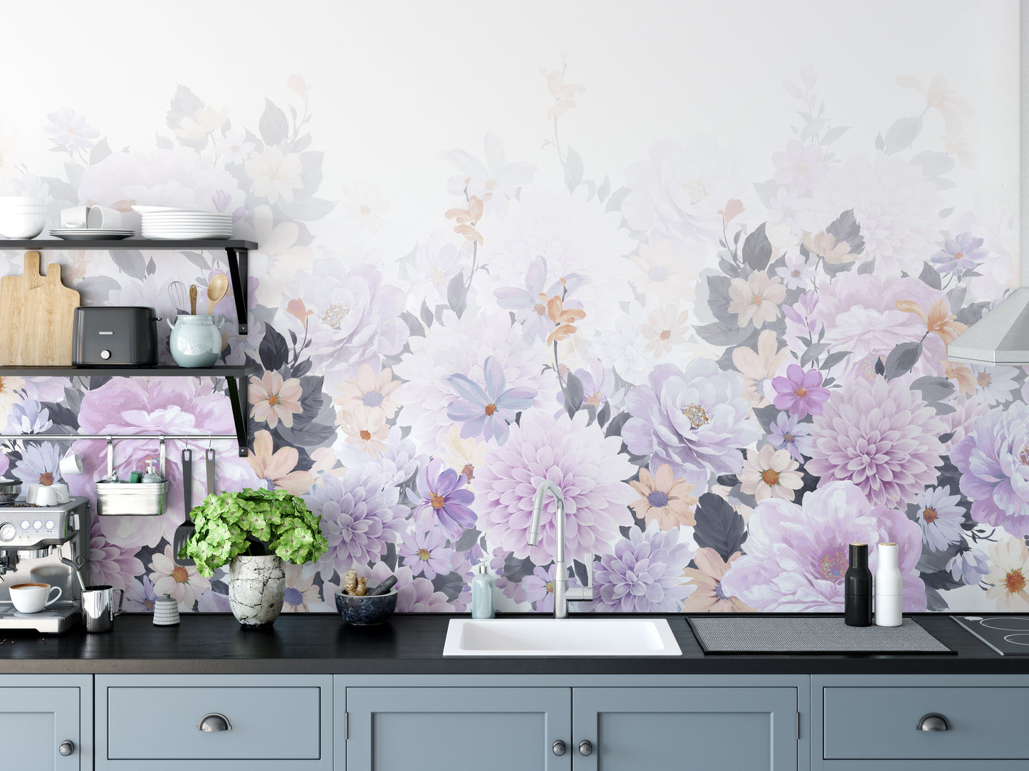 Beautiful Watercolor Peony and Rose Flower Wallpaper - Giffywalls