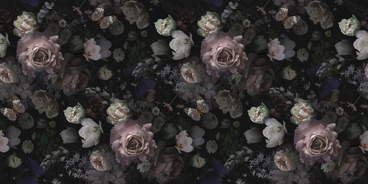 Dark Flower Wallpaper - Rosor och vildblomma