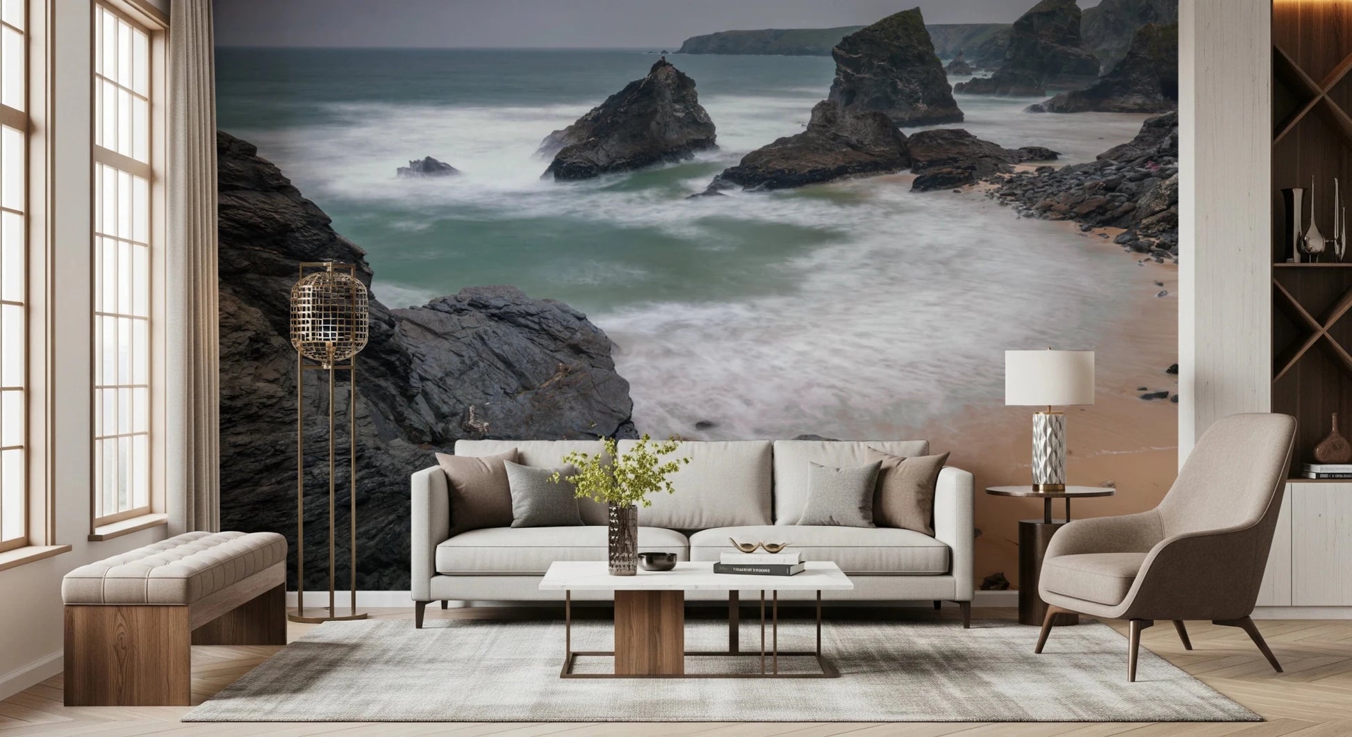 Bedruthan Steps Beach Cornwall Wall Mural