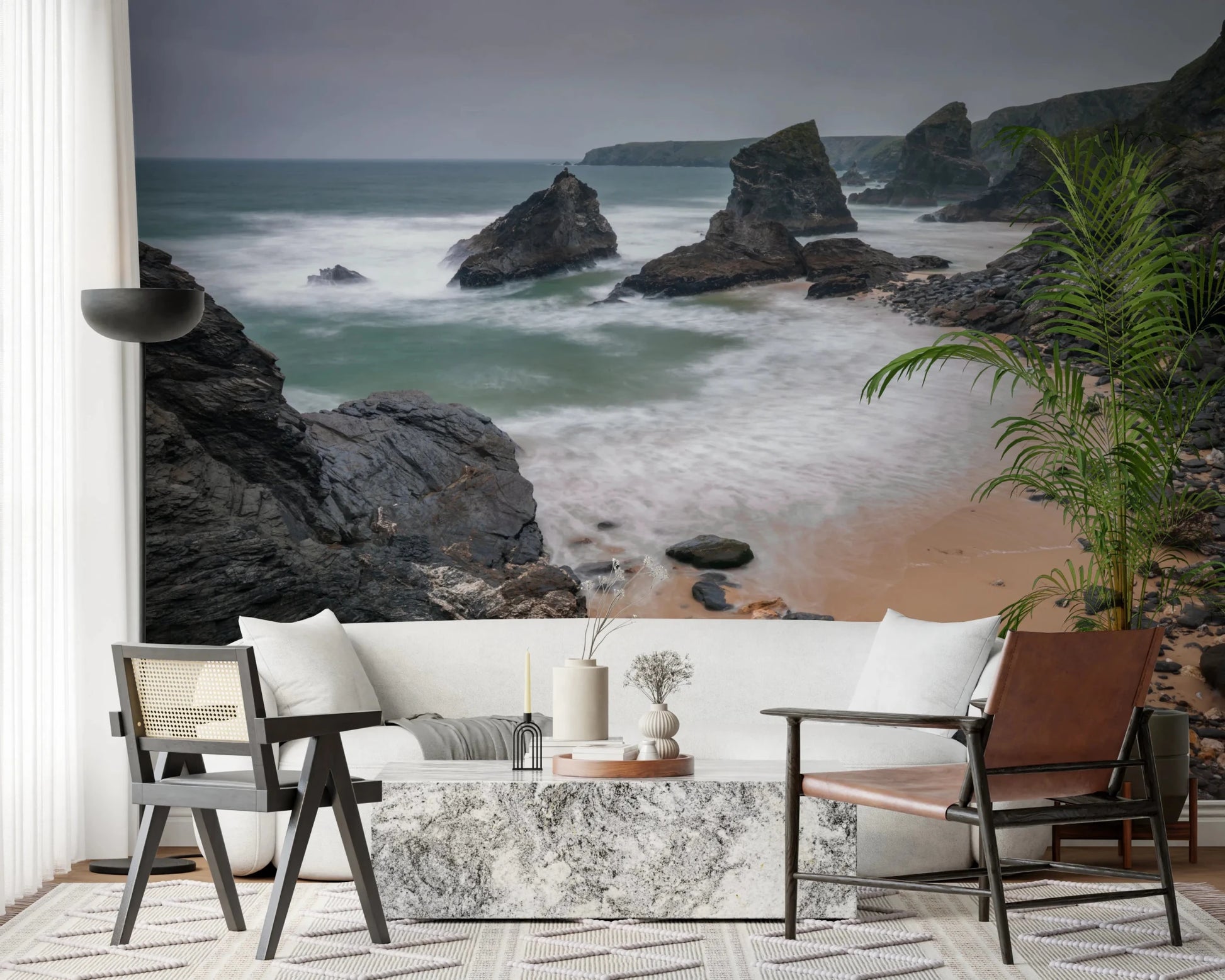 Bedruthan Steps Beach Cornwall Wall Mural