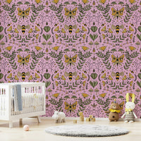 Wallpaper with a whimsical, hand-drawn design.

