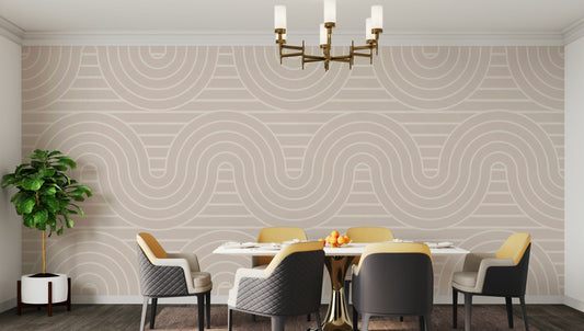 The design features a repeating pattern of soft, interconnected arches.

