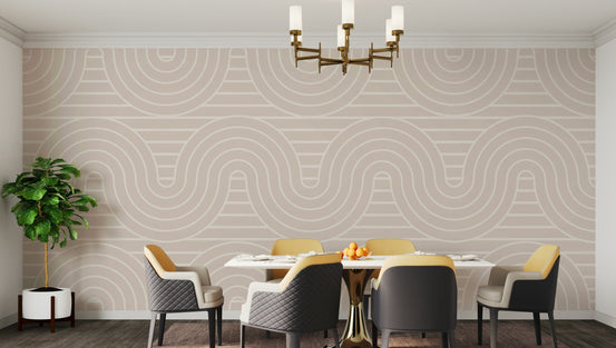 The design features a repeating pattern of soft, interconnected arches.

