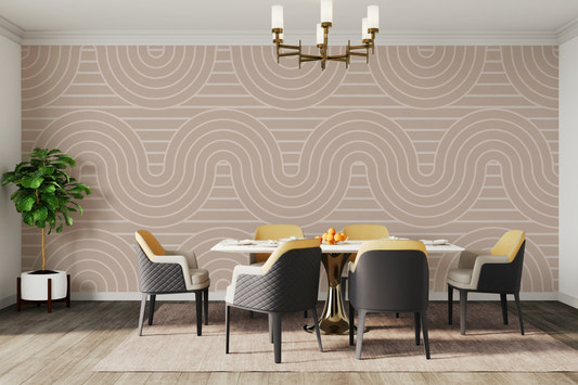 The design features a repeating pattern of soft, rounded shapes.

