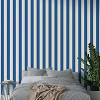 Beige and navy vertical stripes for coastal décor

