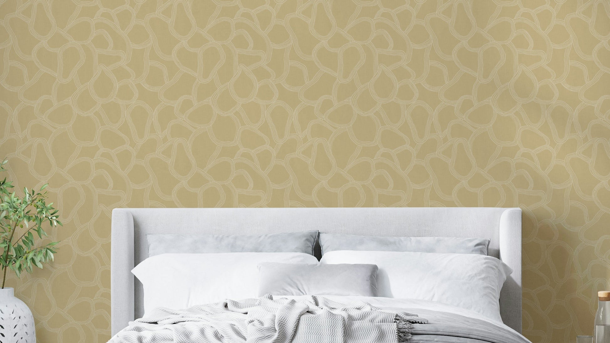 Overlapping beige arch wall pattern

