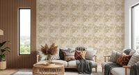 Hallway Beige Botanical Embrace wallpaper featuring beige foliage