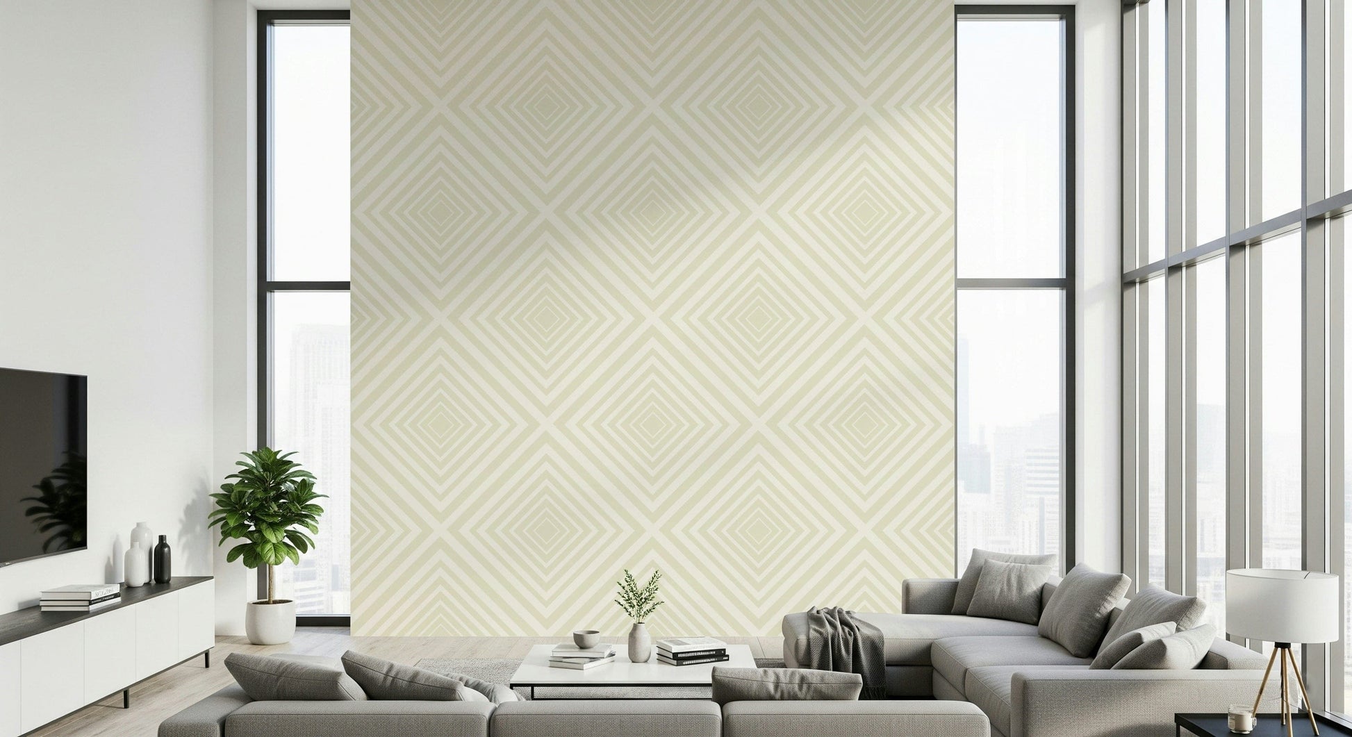 Calming Beige Chevron seamless pattern mural, neutral palette texture.