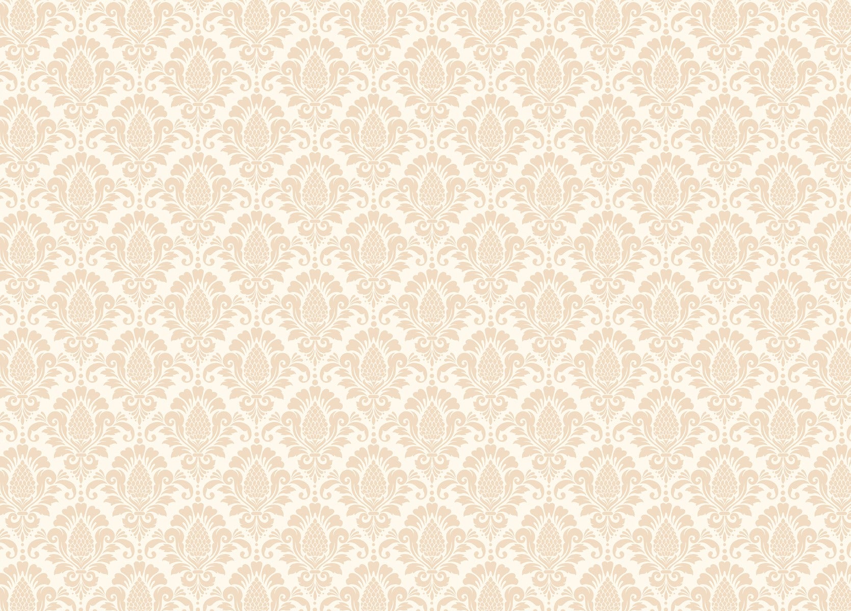 Kunstvolles Damastmuster in Beige Wallpaper