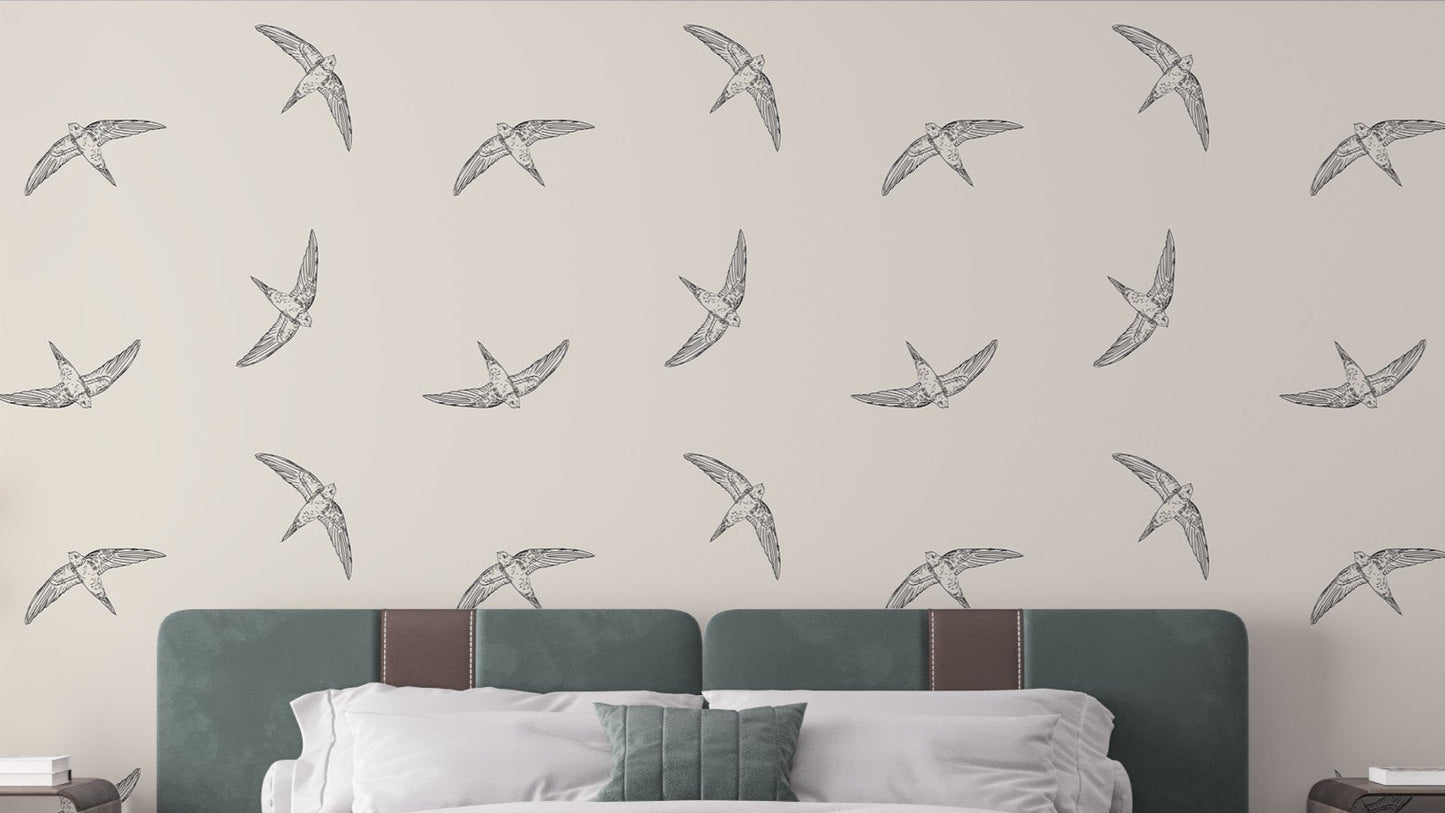 Beige flying swallow bird wallpaper