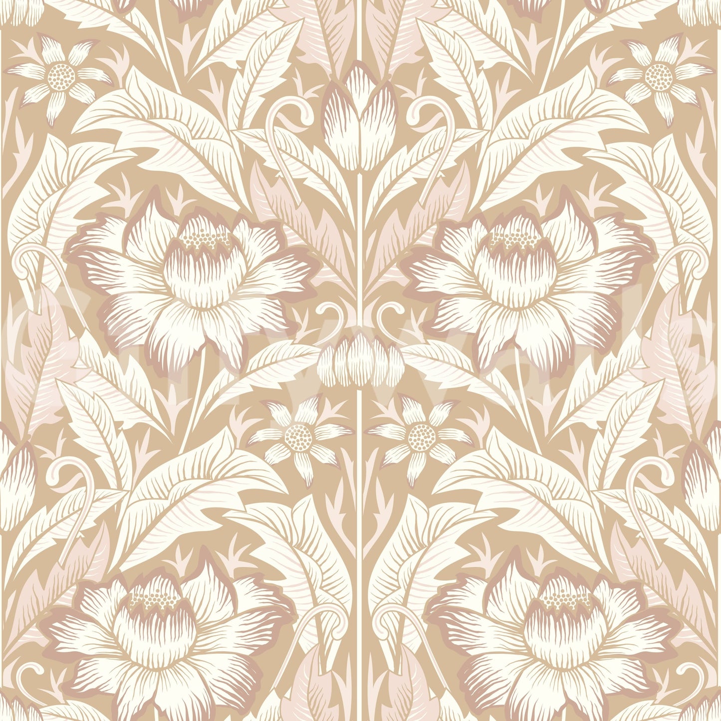 Timeless Garden ‚Äì Sand Beige Wallpaper‚Å†