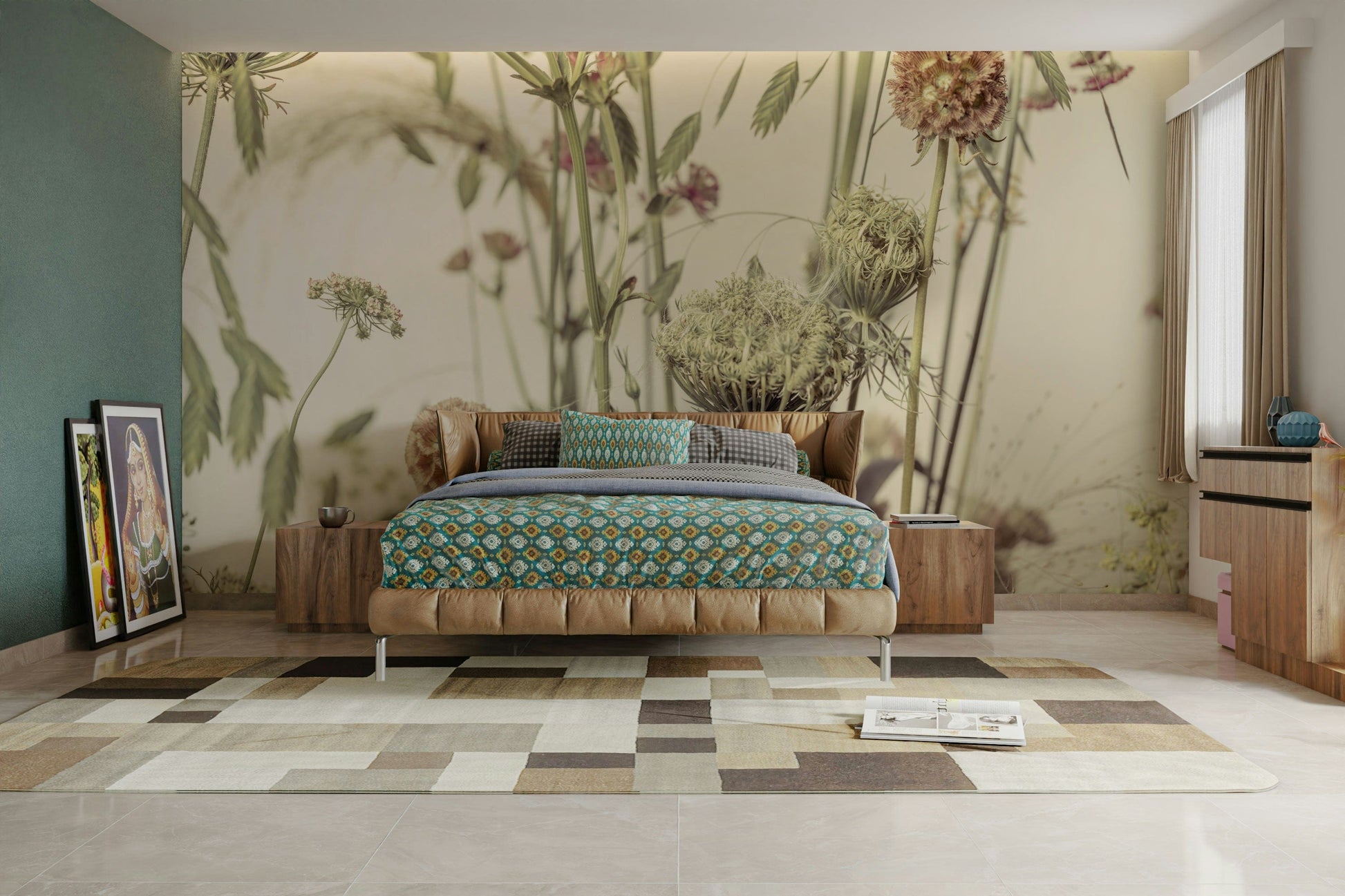 A tranquil subtle flower wall mural for your decor.

