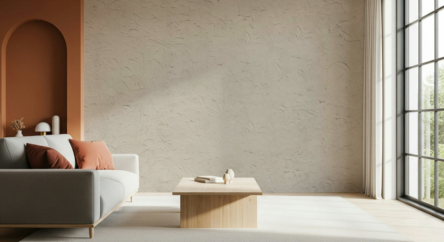 Elegant beige plastered mural for a modern interior look