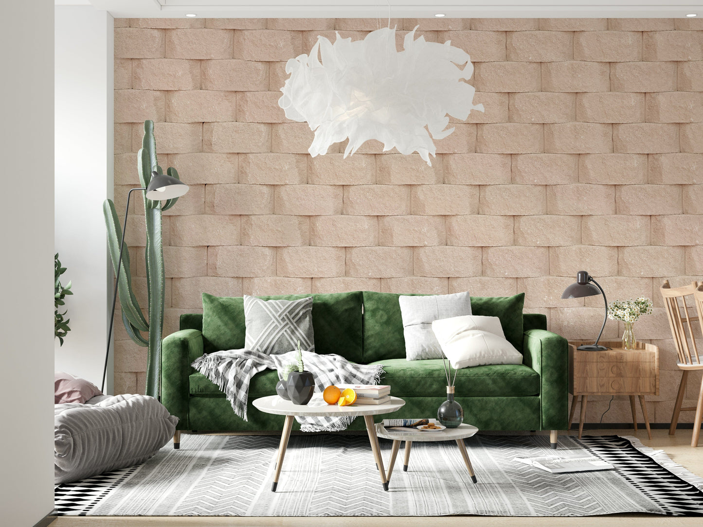 White plaster texture wallpaper mural with subtle uneven surfaces for authentic, rustic interior appeal.