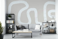 A calming serene trail wallpaper mural that defines a space.


