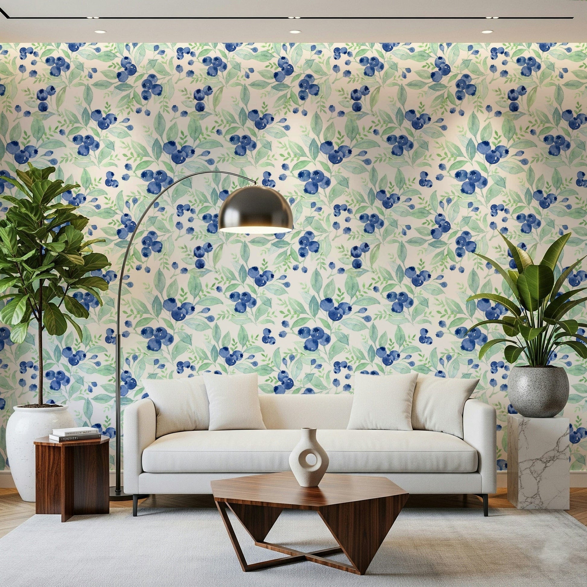 Berry Bliss Watercolor wall decor with lush greenery motif