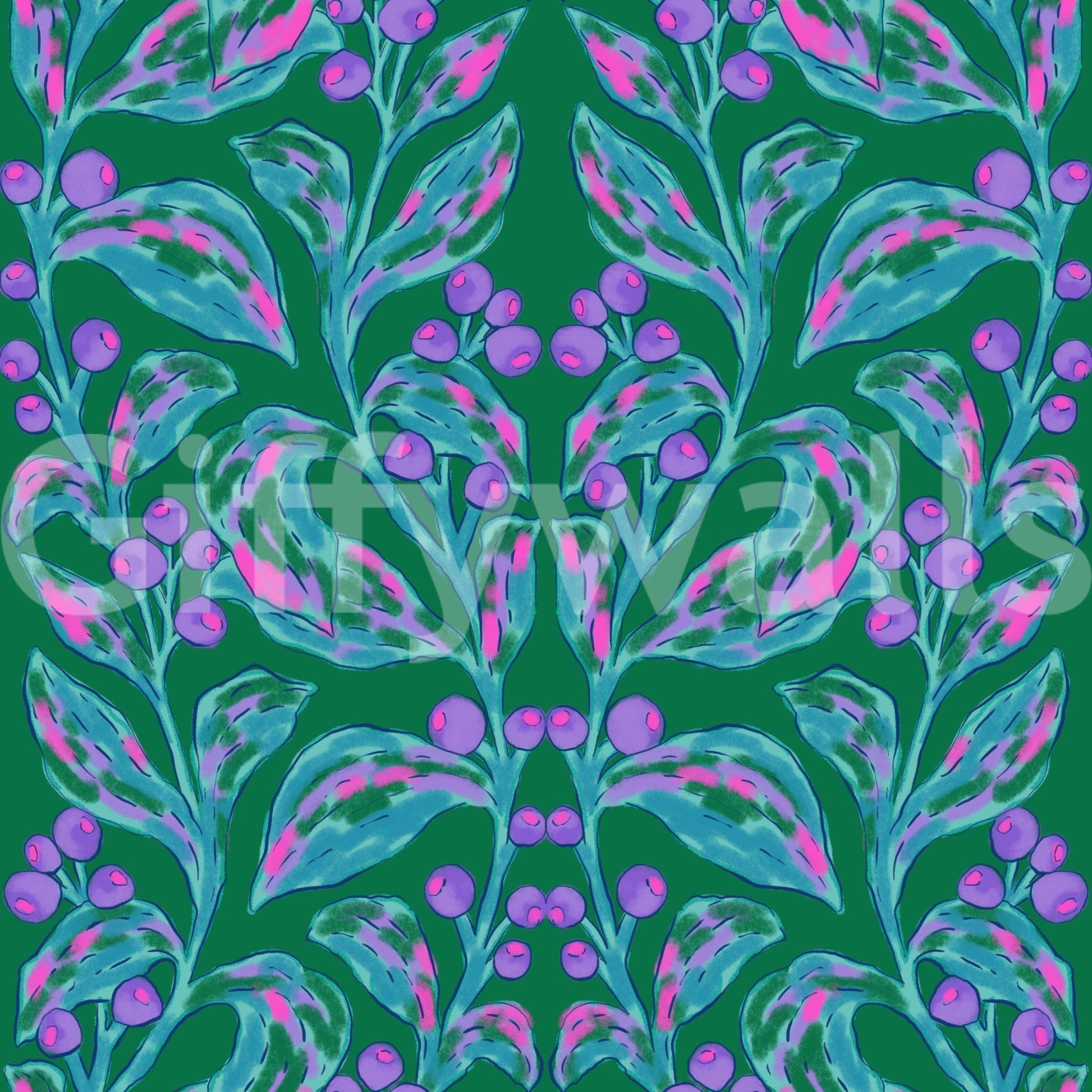 Berry Branch Symphony Wallpaper⁠