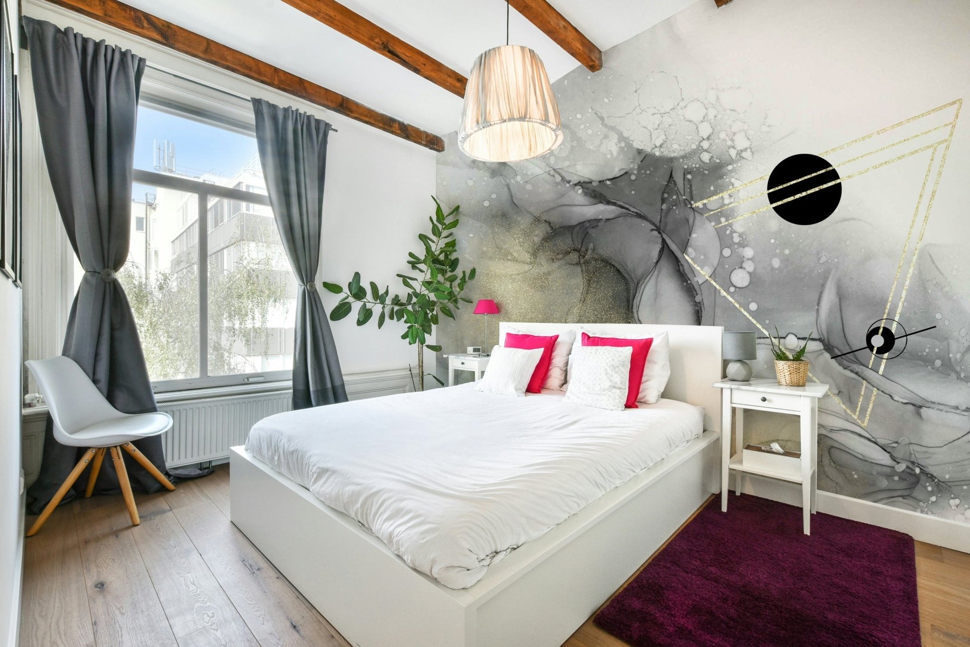 Beyond All Galaxies mural creating a cosmic atmosphere

