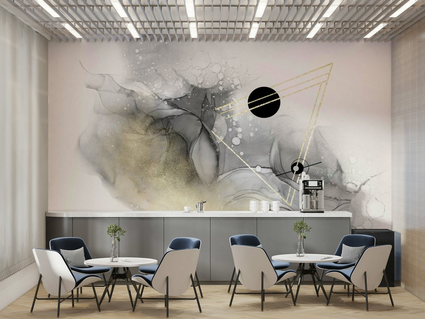 Rich colors and celestial patterns on space wall mural

