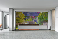 Quaint Country Cottage village wall mural

