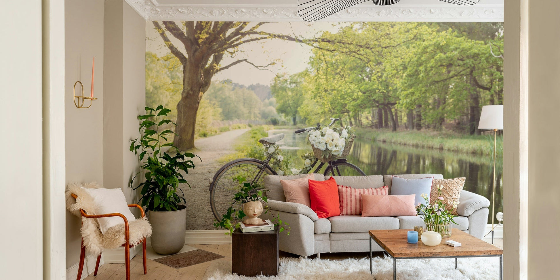 Classic bicycle by the water wallpaper
