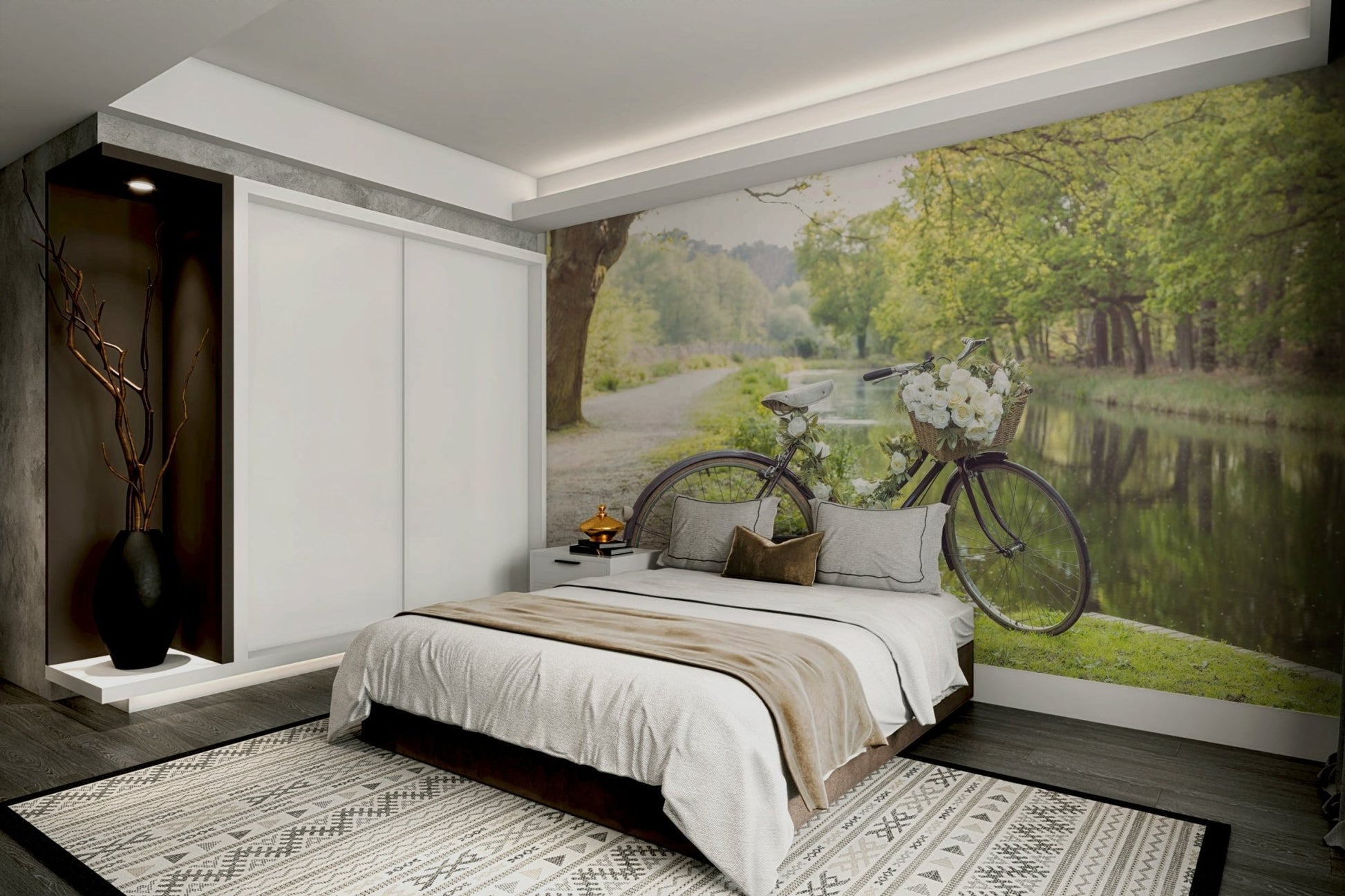 Peaceful canal side wall mural
