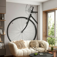 Fun bicycle wallpaper for café wall decor

