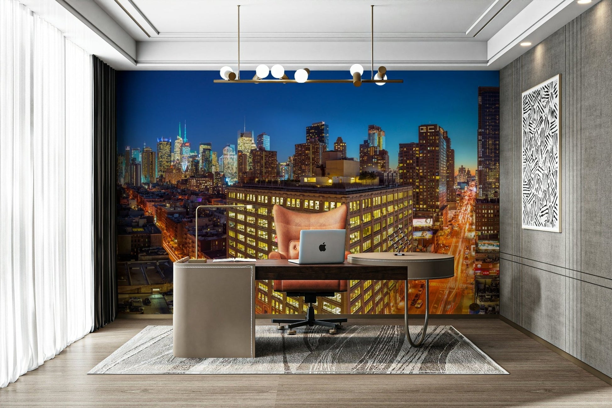 The colors are rich and dynamic, including bright yellows and deep blues.

