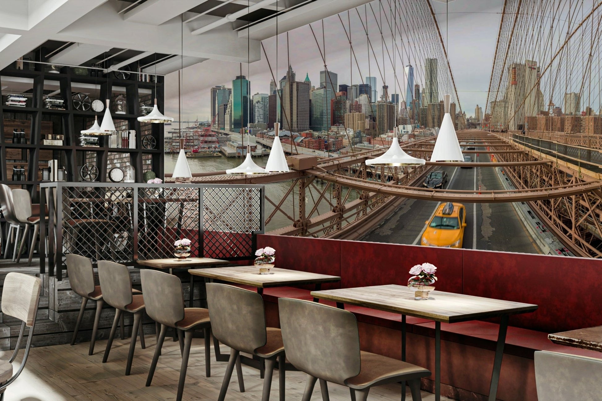 The scene is likely captured at night with city lights glowing or during a dramatic sunset.

