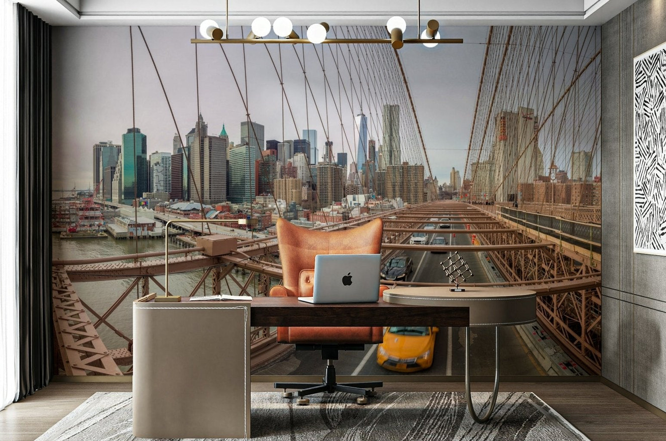 The print captures fine details of the buildings and the distant city landscape.

