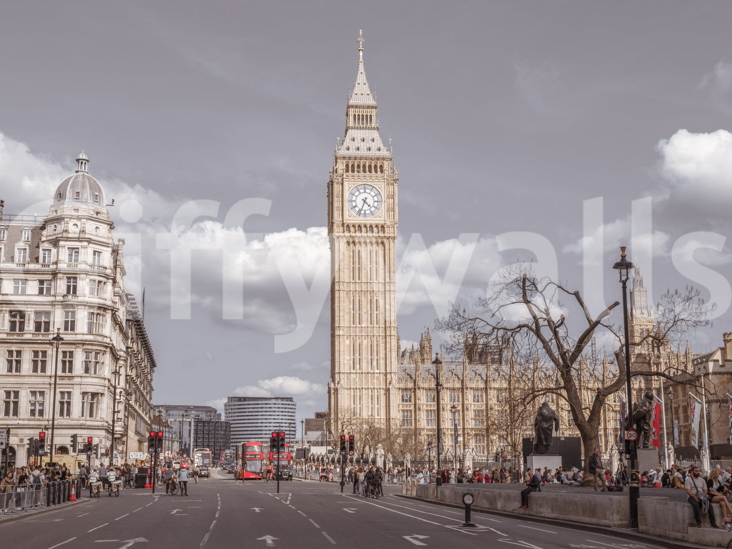 City travel photography theme for this Big Ben custom wall mural.
