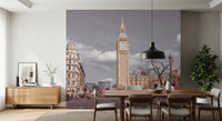 Famous clock tower landmark displayed as a realistic dining area wall mural.