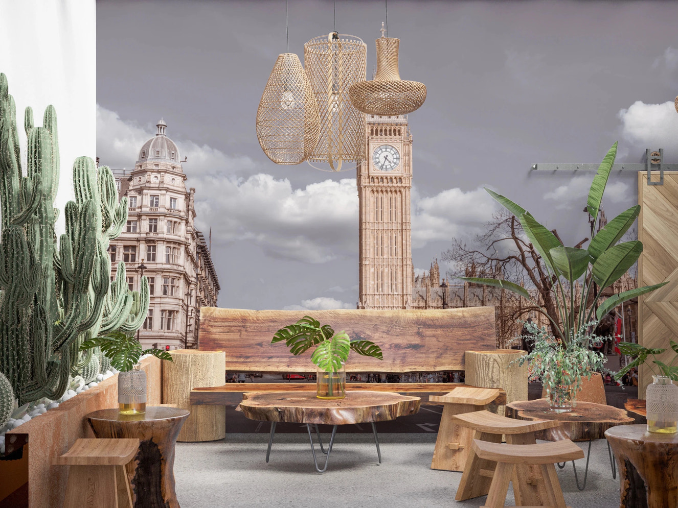 Famous London landmark printed as a Big Ben Standing Tall Wall Mural.