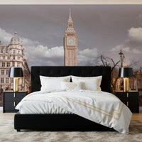 View of the historic standing bedroom on a large format wall mural.