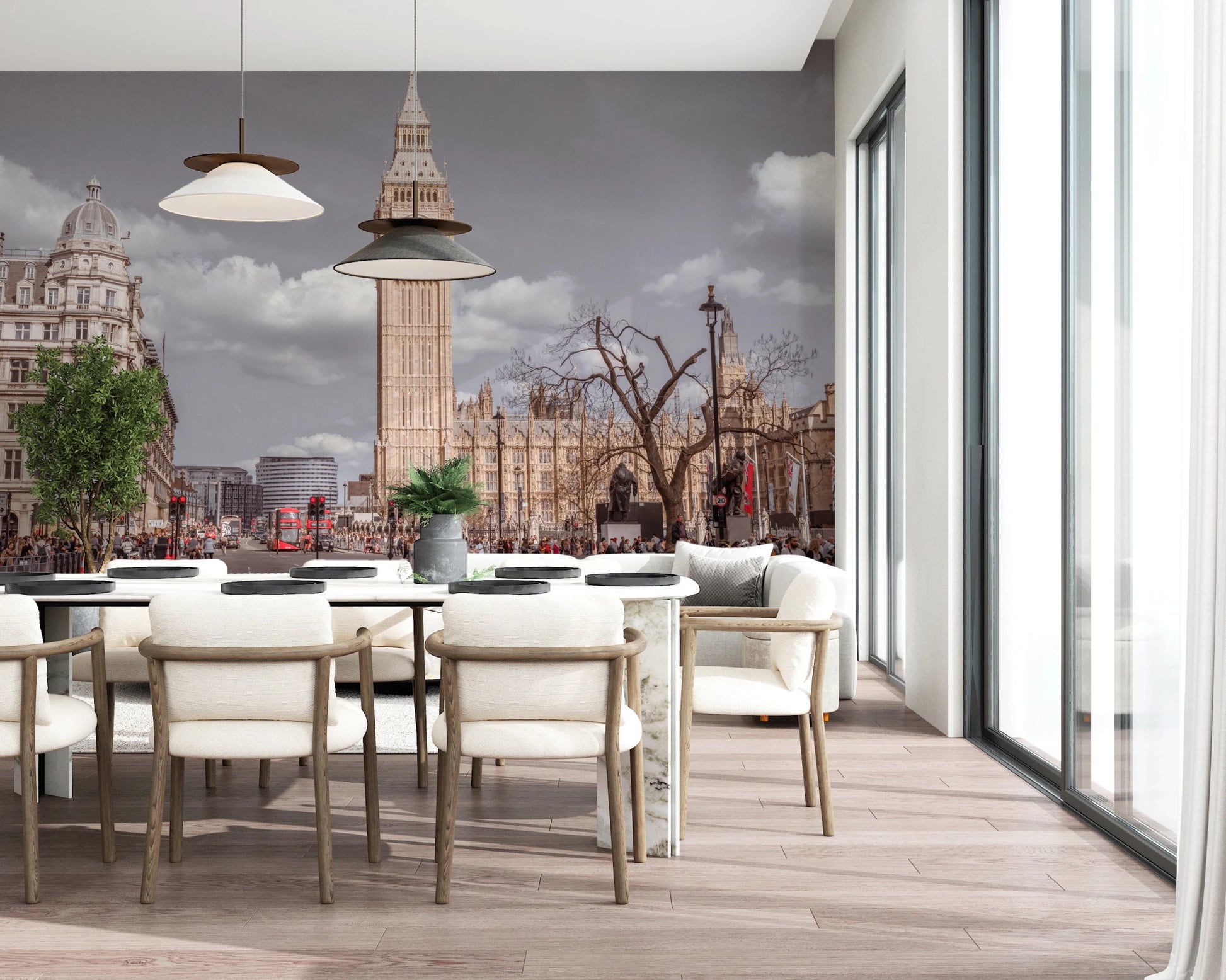 Street view featuring the Big Ben Standing Tall Wall Mural design.